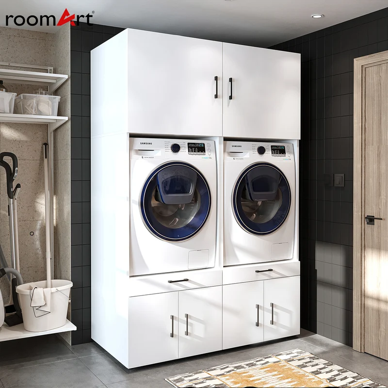 Roomart Waschmaschinenschrank SERIE 3, 134 cm, 205 cm hoch, in 3 Farben