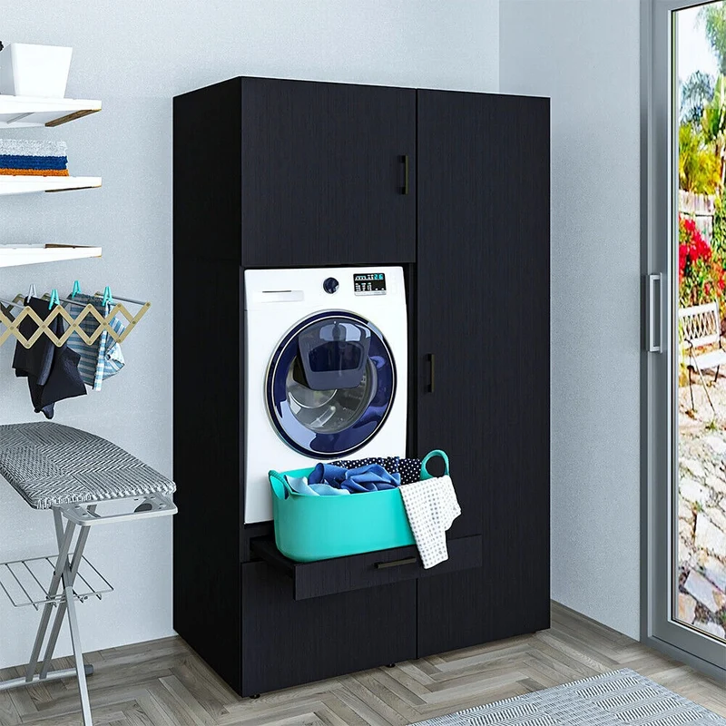 Roomart Waschmaschinenschrank SERIE 2, 127 cm, mit Hochschrank und Ausziehbrett, in 3 Farben
