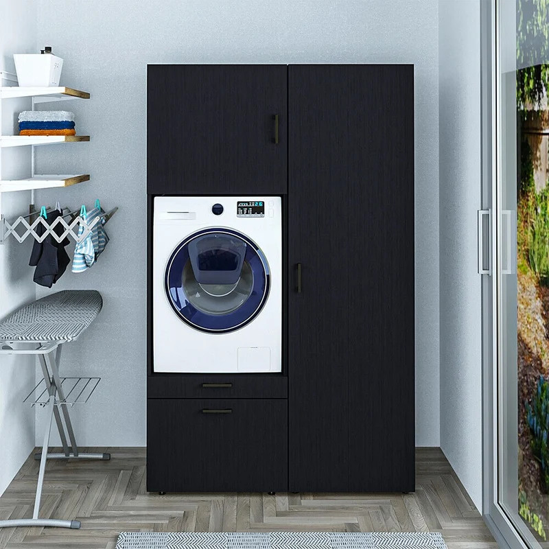 Roomart Waschmaschinenschrank SERIE 2, 127 cm, mit Hochschrank und Ausziehbrett, in 3 Farben
