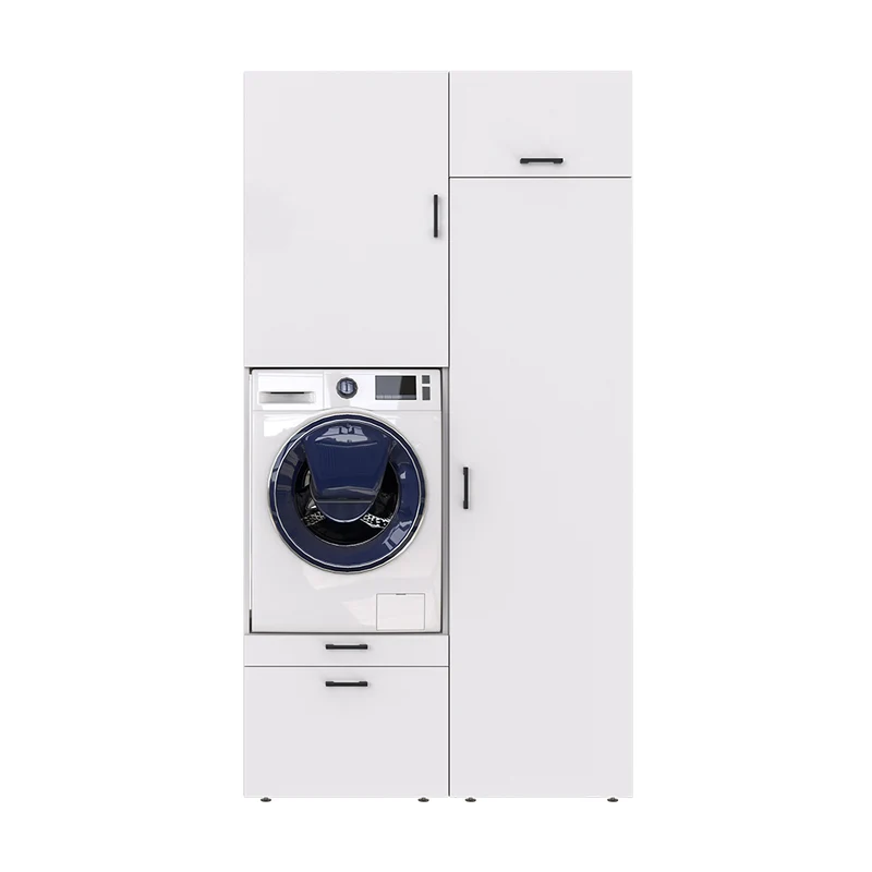 Roomart Waschmaschinenschrank SERIE 2, 127 cm, mit Hochschrank und Ausziehbrett, in 3 Farben