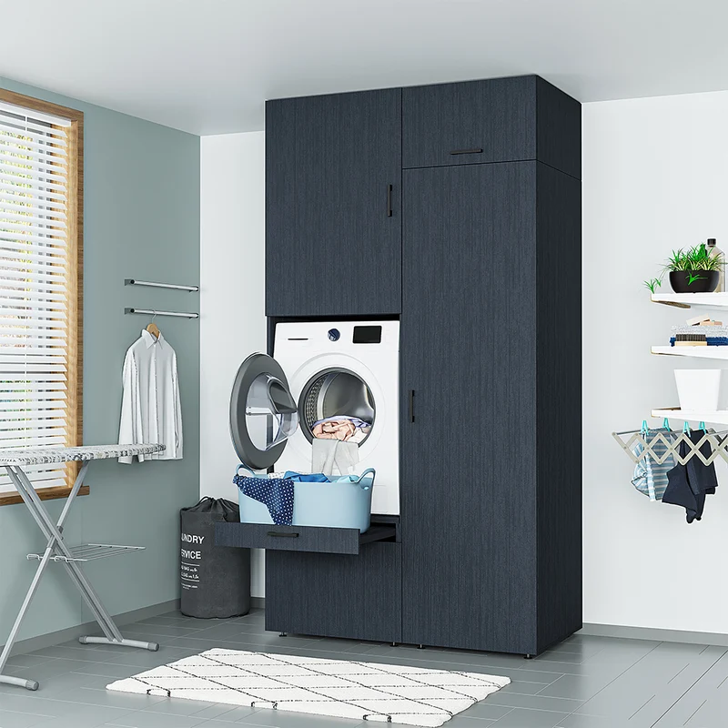 Roomart Waschmaschinenschrank SERIE 2, 127 cm, mit Hochschrank und Ausziehbrett, in 3 Farben