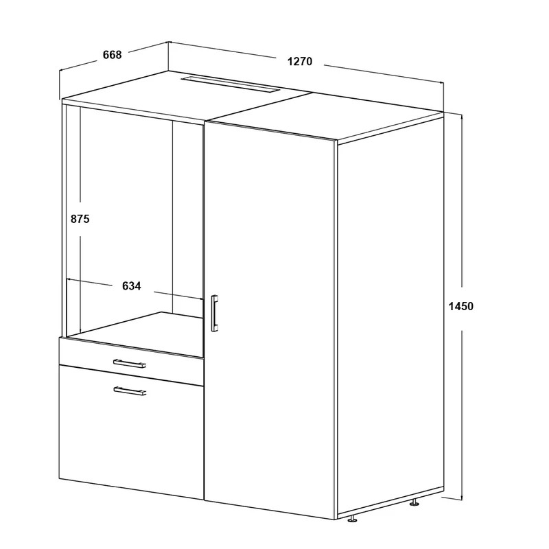 Roomart Waschmaschinenschrank SERIE 2, 127 cm, mit Mehrzweckschrank, in 2 Farben