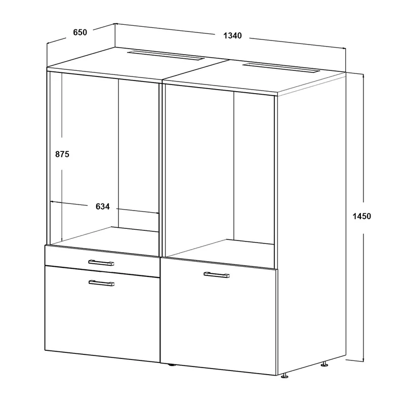 Roomart Waschmaschinenschrank SERIE 2, 134 cm, Doppelschrank für zwei Geräte, in 2 Farben