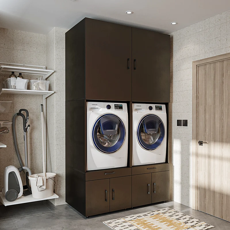 Roomart Waschmaschinenschrank SERIE 3, 134 cm, mit 2 Ausziehbrettern, in 3 Farben
