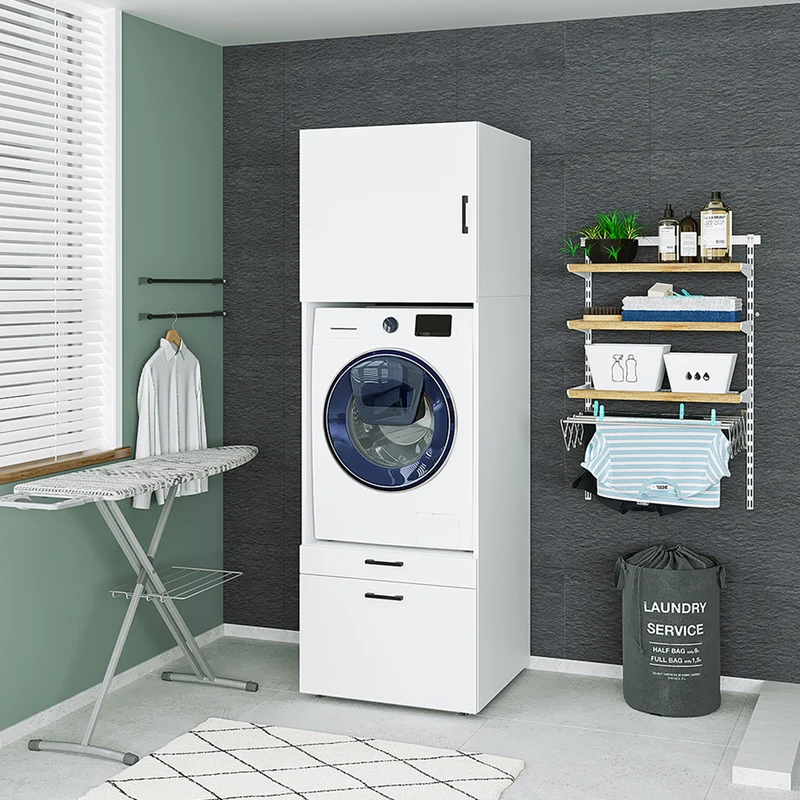 Roomart Waschmaschinenschrank SERIE 2, 67 cm, mit Ausziehbrett und Aufsatz, in 3 Farben