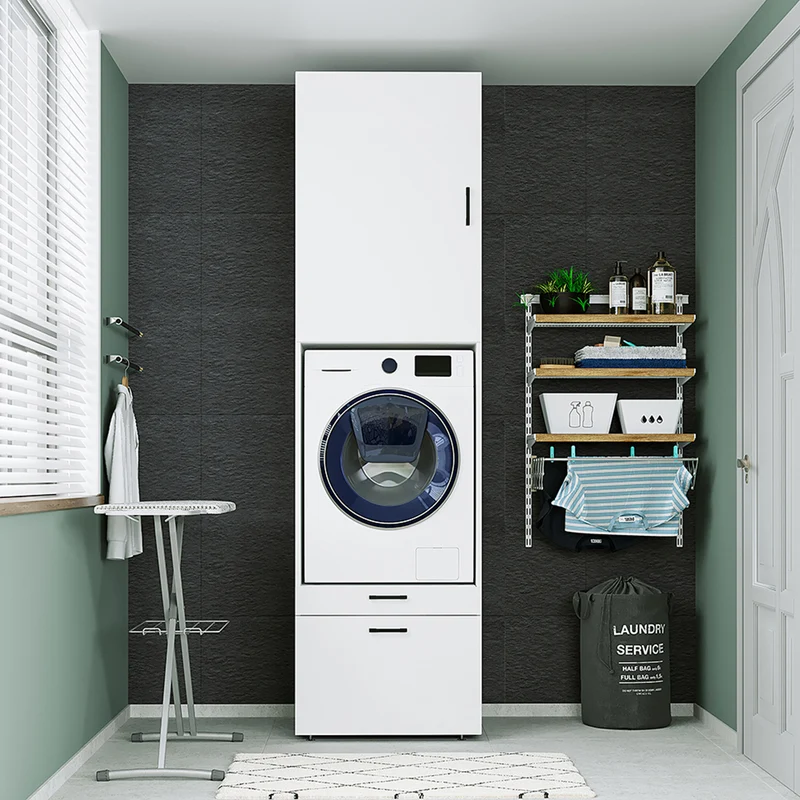 Roomart Waschmaschinenschrank SERIE 2, 67 cm, mit Ausziehbrett und Aufsatz, in 3 Farben