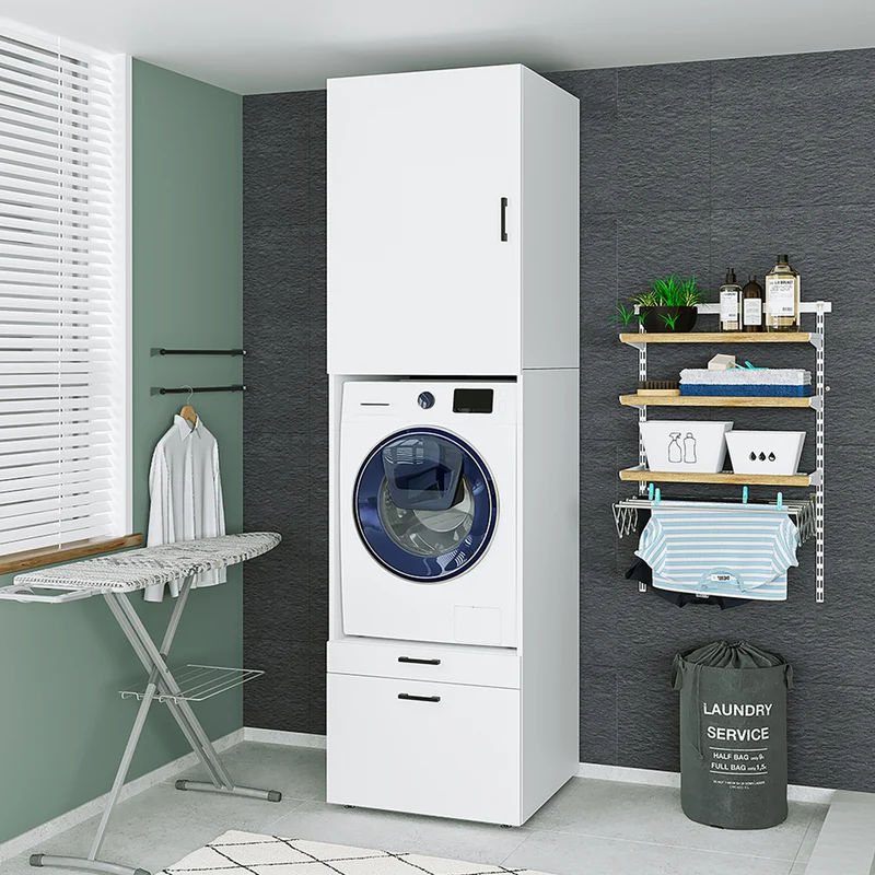 Roomart Waschmaschinenschrank SERIE 2, 67 cm, mit Ausziehbrett und Aufsatz, in 3 Farben