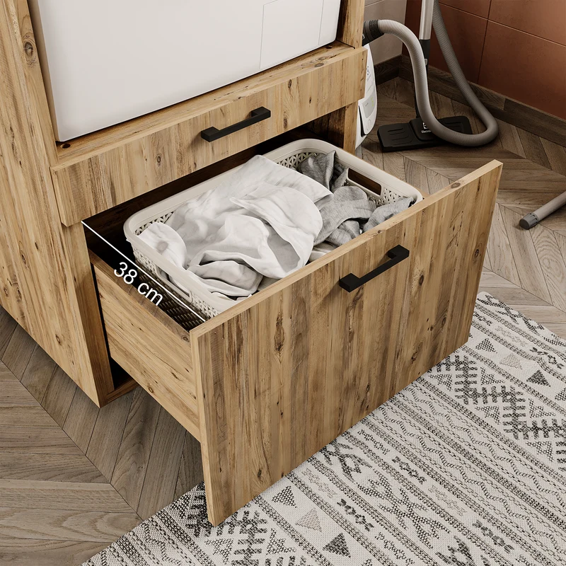 Roomart Waschmaschinenschrank SERIE 2, 67 cm, mit Ausziehbrett und Aufsatz, in 3 Farben