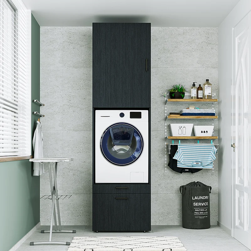 Roomart Waschmaschinenschrank SERIE 2, 67 cm, mit Ausziehbrett und Aufsatz, in 3 Farben