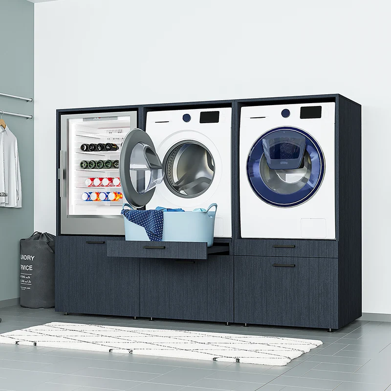 Roomart Waschmaschinenschrank SERIE 2, 201 cm, für 3 Geräte, 145 cm hoch