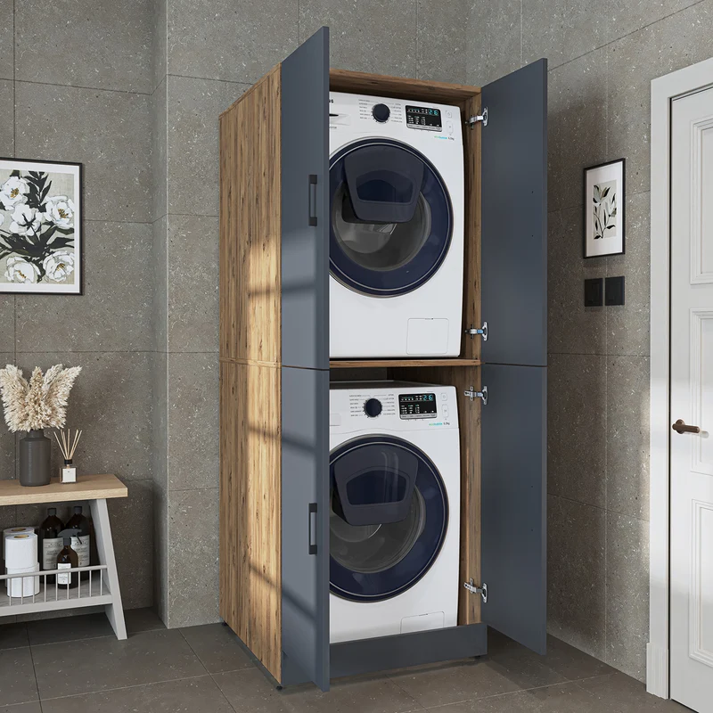Roomart Waschmaschinenschrank DORA-II, 70 cm, für Waschmaschine und Trockner, in 5 Farben