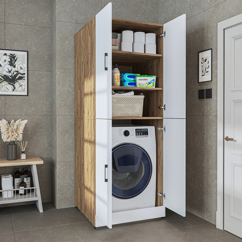 Roomart Waschmaschinenschrank DORA-II, 70 cm, für Waschmaschine und Trockner, in 5 Farben