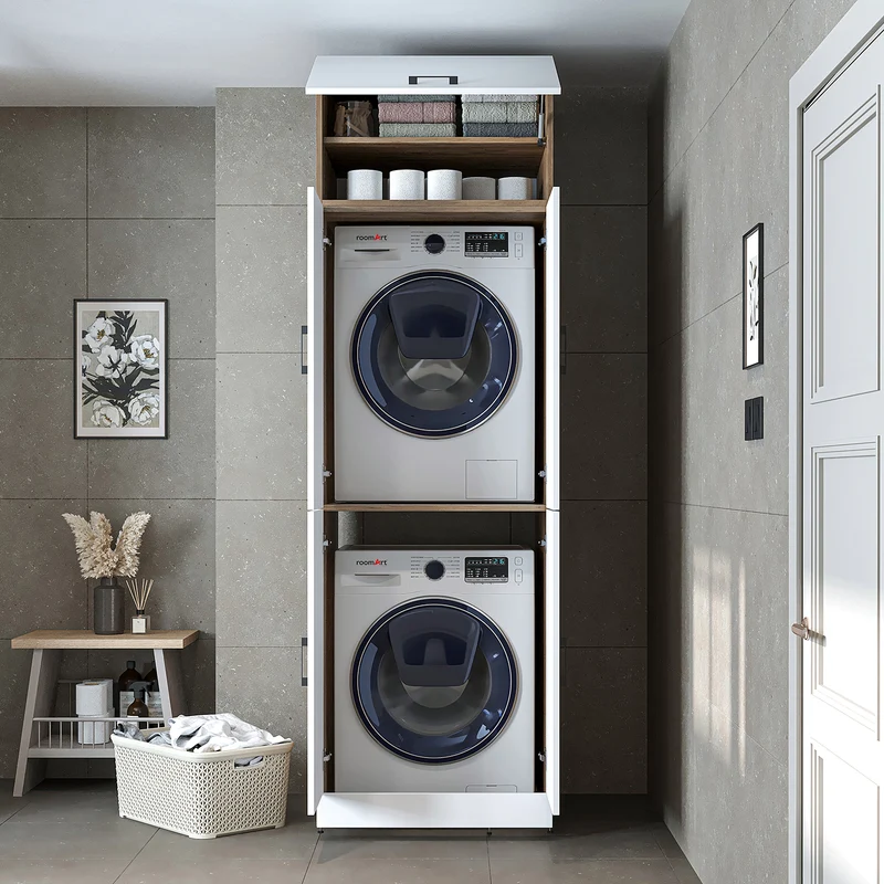 Roomart Waschmaschinenschrank DORA-II, 70 cm, für Waschmaschine und Trockner, in 5 Farben