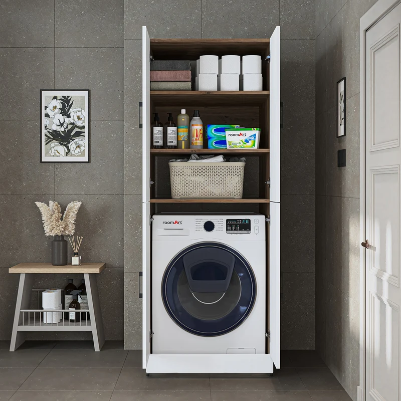 Roomart Waschmaschinenschrank DORA-II, 70 cm, für Waschmaschine und Trockner, in 5 Farben