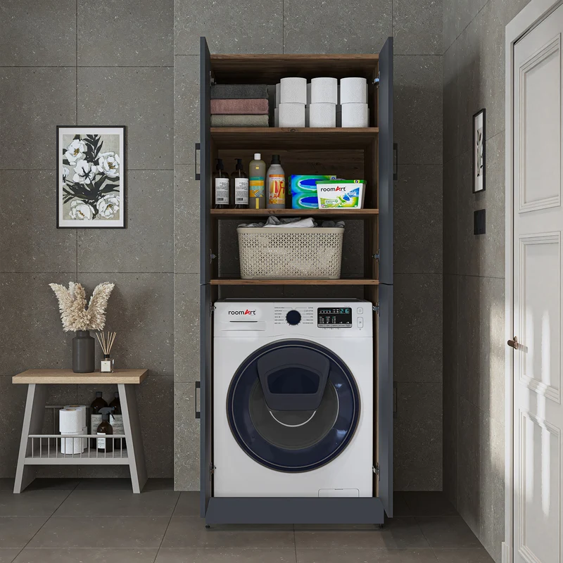 Roomart Waschmaschinenschrank DORA-II, 70 cm, für Waschmaschine und Trockner, in 5 Farben