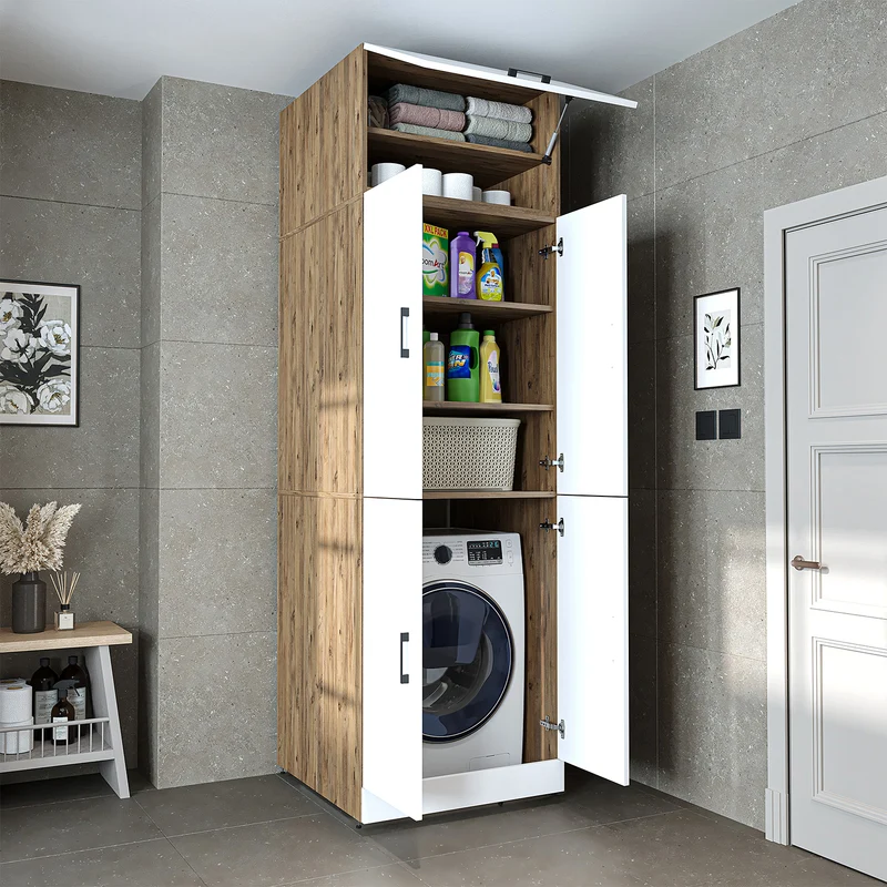 Roomart Waschmaschinenschrank DORA-II, 70 cm, für Waschmaschine und Trockner, in 5 Farben