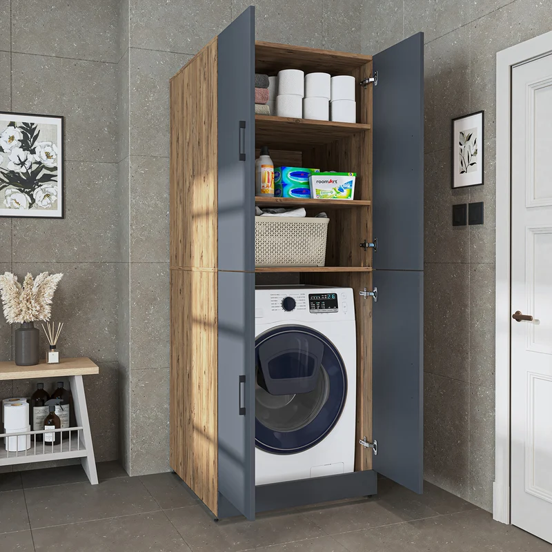Roomart Waschmaschinenschrank DORA-II, 70 cm, für Waschmaschine und Trockner, in 5 Farben
