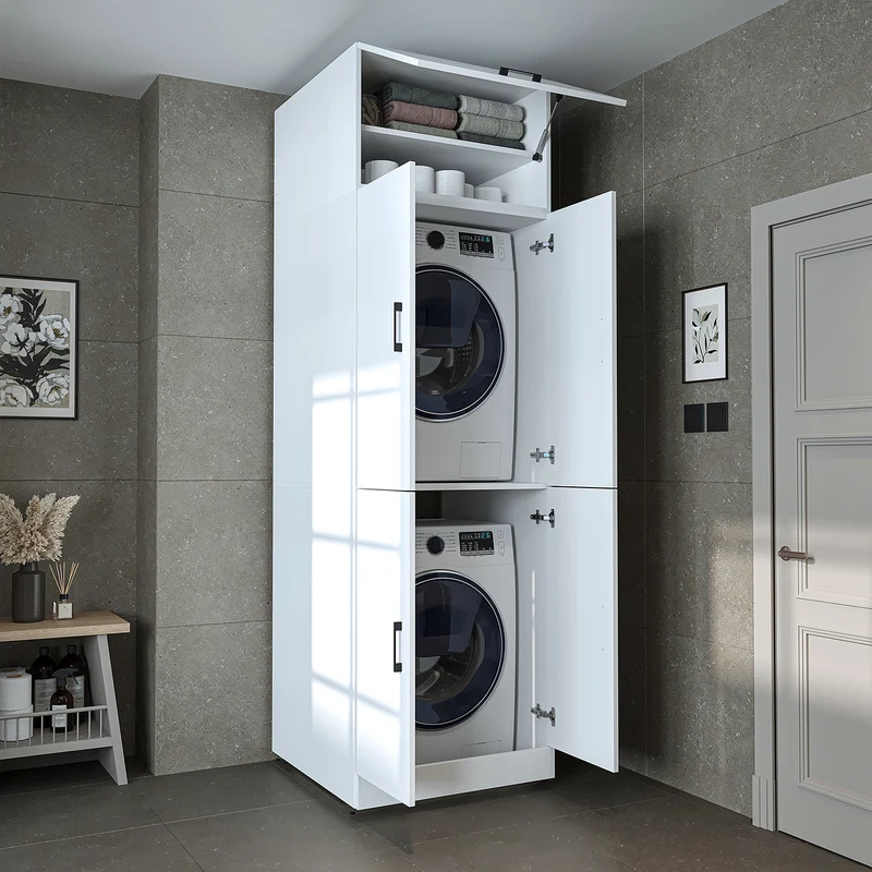 Roomart Waschmaschinenschrank DORA-II, 70 cm, für Waschmaschine und Trockner, in 5 Farben