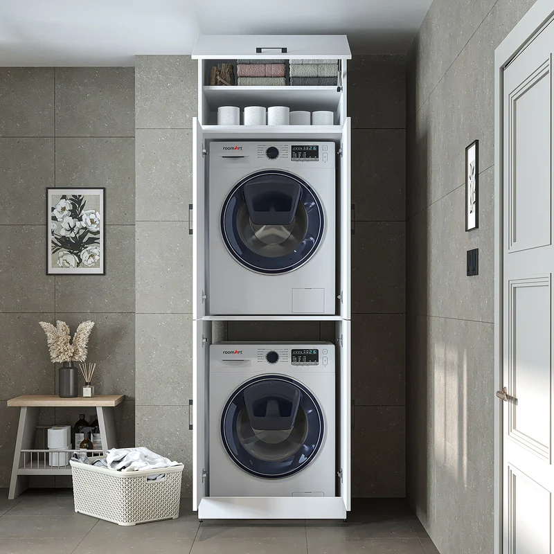 Roomart Waschmaschinenschrank DORA-II, 70 cm, für Waschmaschine und Trockner, in 5 Farben