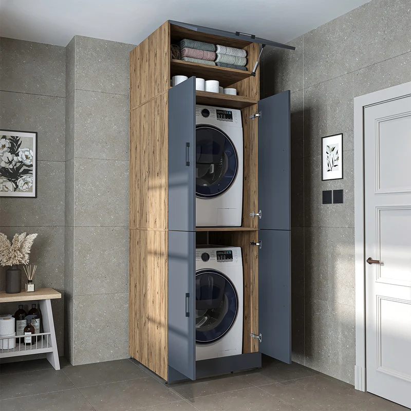 Roomart Waschmaschinenschrank DORA-II, 70 cm, für Waschmaschine und Trockner, in 5 Farben
