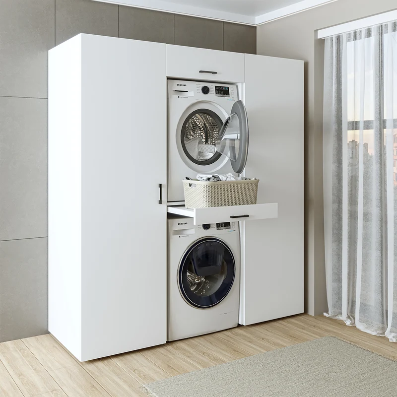 Roomart Waschmaschinenschrank DUO-I, 187 cm, Schrankwand mit zwei Hochschränken, in 3 Farben