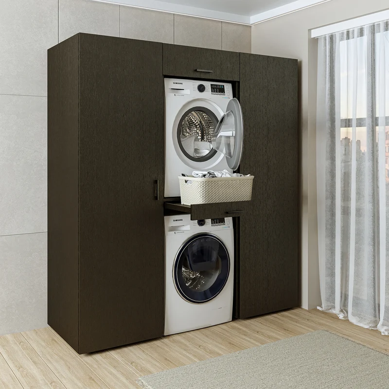 Roomart Waschmaschinenschrank DUO-I, 187 cm, Schrankwand mit zwei Hochschränken, in 3 Farben