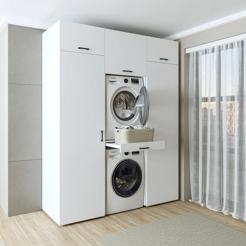 Roomart Waschmaschinenschrank DUO-I, 187 cm, Schrankwand mit zwei Hochschränken, in 3 Farben