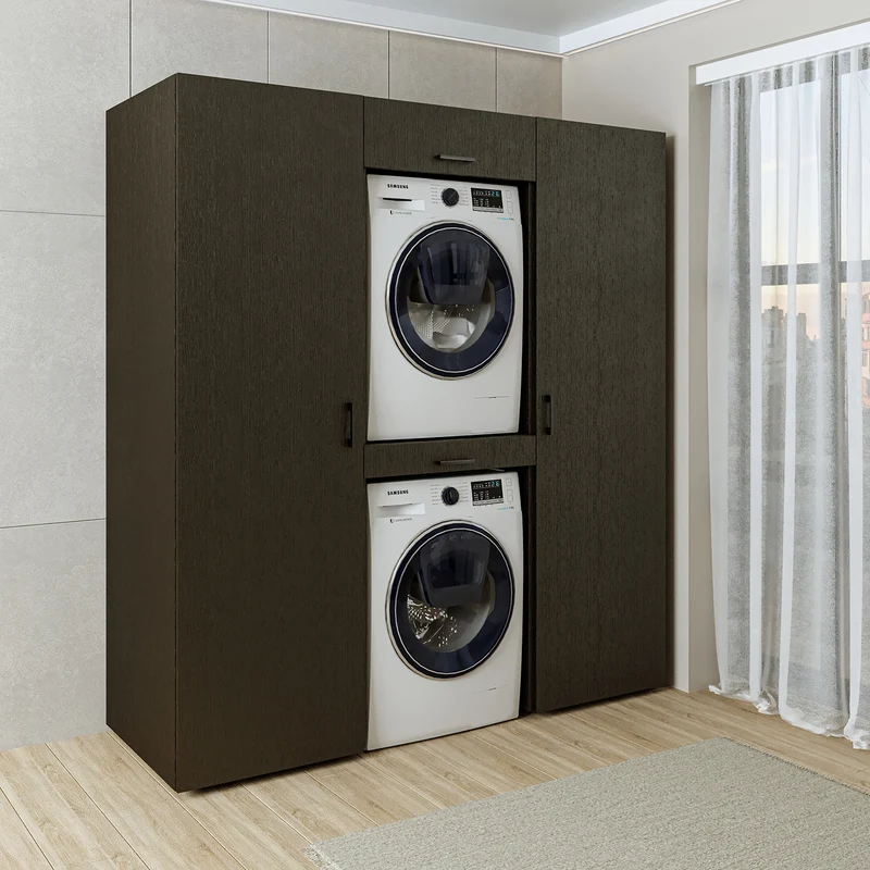 Roomart Waschmaschinenschrank DUO-I, 187 cm, Schrankwand mit zwei Hochschränken, in 3 Farben