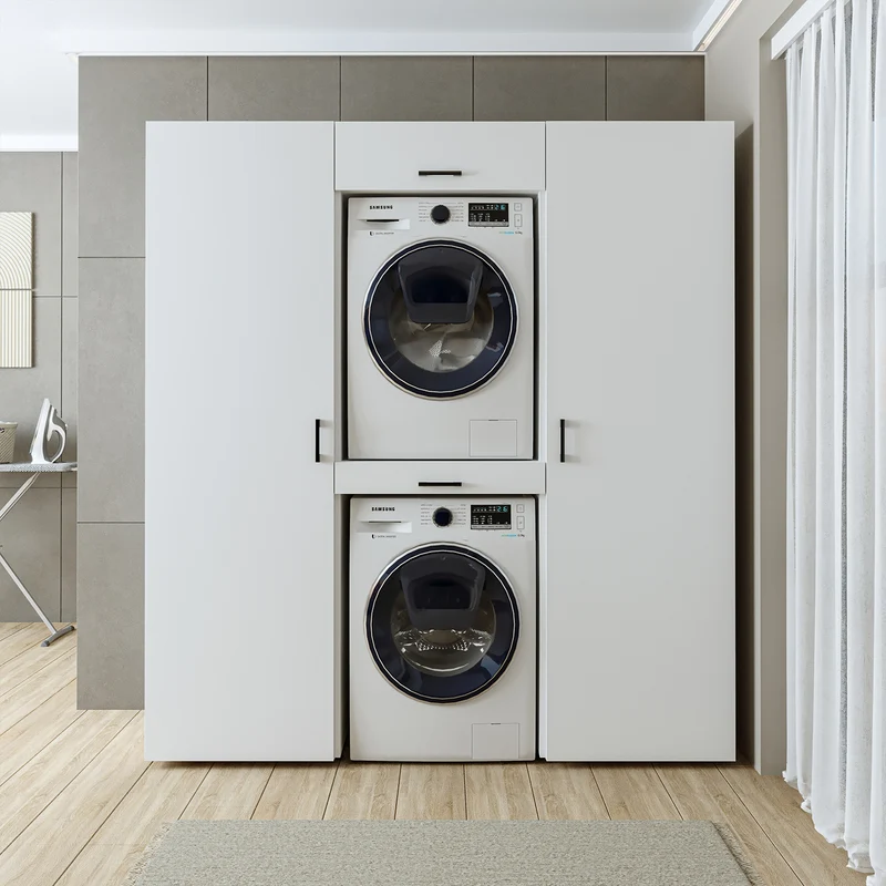 Roomart Waschmaschinenschrank DUO-I, 187 cm, Schrankwand mit zwei Hochschränken, in 3 Farben