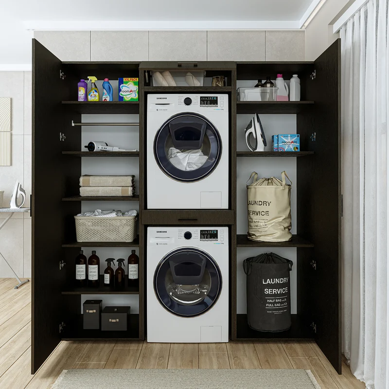 Roomart Waschmaschinenschrank DUO-I, 187 cm, Schrankwand mit zwei Hochschränken, in 3 Farben