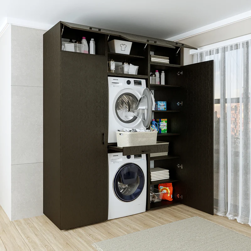 Roomart Waschmaschinenschrank DUO-I, 187 cm, Schrankwand mit zwei Hochschränken, in 3 Farben