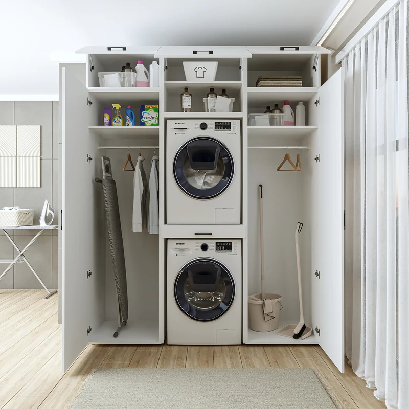 Roomart Waschmaschinenschrank DUO-I, 187 cm, Schrankwand mit zwei Hochschränken, in 3 Farben