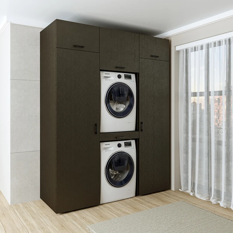 Roomart Waschmaschinenschrank DUO-I, 187 cm, Schrankwand mit zwei Hochschränken, in 3 Farben