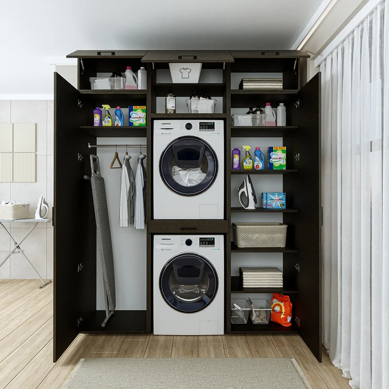 Roomart Waschmaschinenschrank DUO-I, 187 cm, Schrankwand mit zwei Hochschränken, in 3 Farben