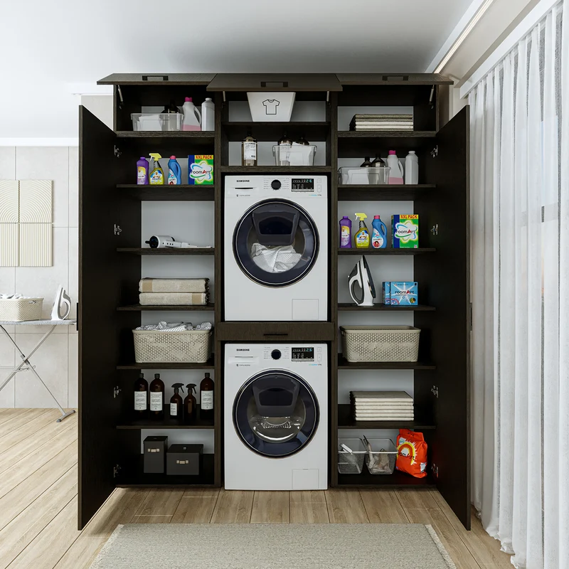Roomart Waschmaschinenschrank DUO-I, 187 cm, Schrankwand mit zwei Hochschränken, in 3 Farben