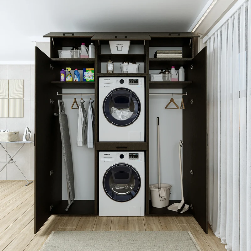 Roomart Waschmaschinenschrank DUO-I, 187 cm, Schrankwand mit zwei Hochschränken, in 3 Farben