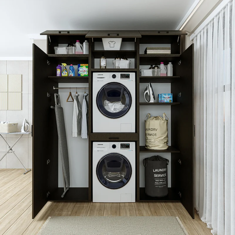 Roomart Waschmaschinenschrank DUO-I, 187 cm, Schrankwand mit zwei Hochschränken, in 3 Farben
