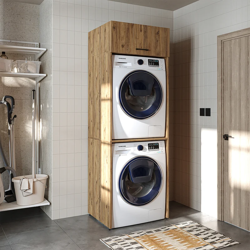 Roomart Waschmaschinenschrank DUO-II, 67 cm, Überbauschrank für Waschmaschine und Trockner, in 2 Farben