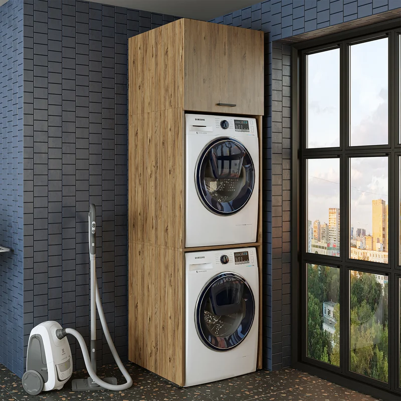 Roomart Waschmaschinenschrank DUO-II, 67 cm, Überbauschrank für Waschmaschine und Trockner, in 2 Farben