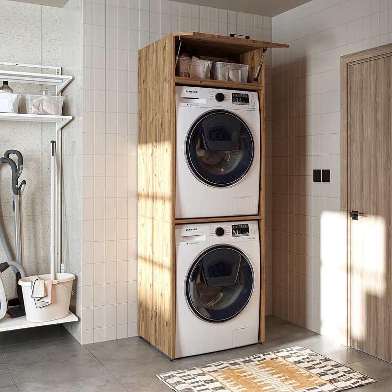 Roomart Waschmaschinenschrank DUO-II, 67 cm, Überbauschrank für Waschmaschine und Trockner, in 2 Farben