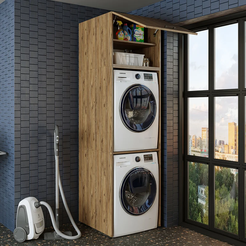 Roomart Waschmaschinenschrank DUO-II, 67 cm, Überbauschrank für Waschmaschine und Trockner, in 2 Farben