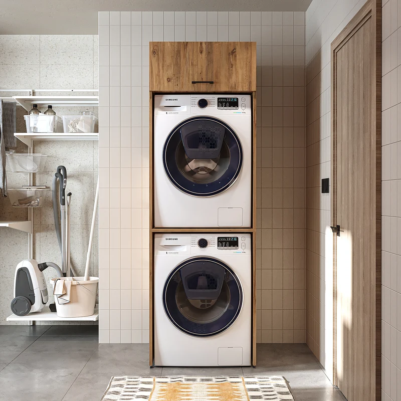 Roomart Waschmaschinenschrank DUO-II, 67 cm, Überbauschrank für Waschmaschine und Trockner, in 2 Farben