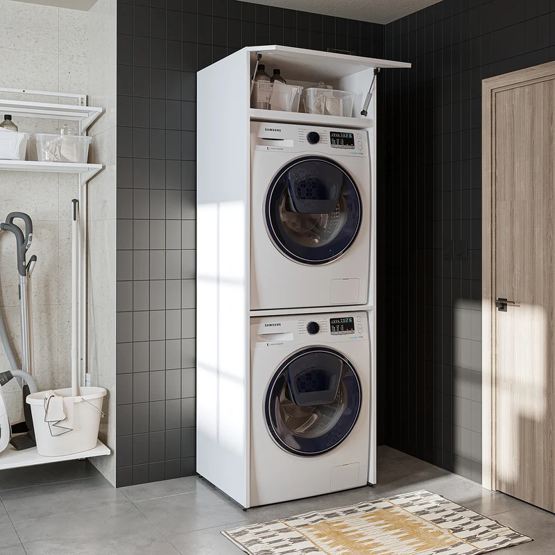 Roomart Waschmaschinenschrank DUO-II, 67 cm, Überbauschrank für Waschmaschine und Trockner, in 2 Farben