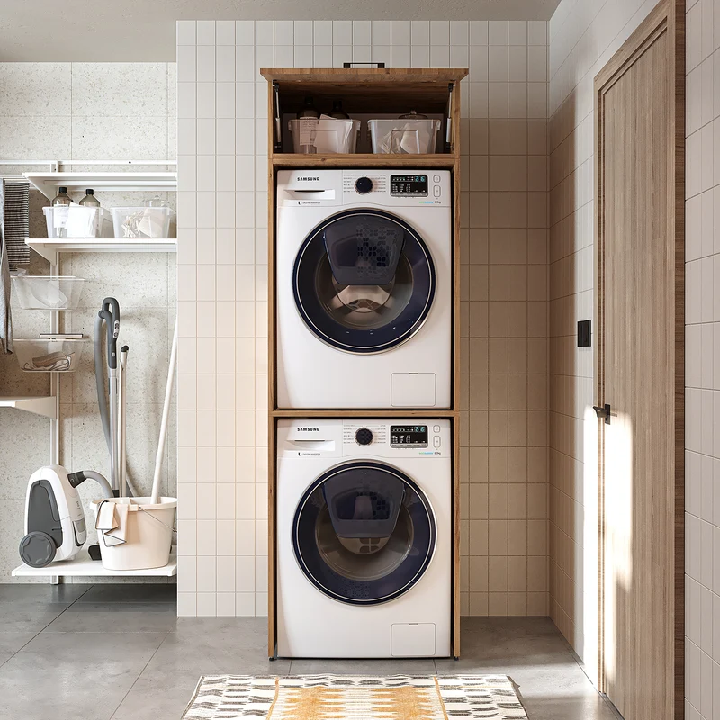 Roomart Waschmaschinenschrank DUO-II, 67 cm, Überbauschrank für Waschmaschine und Trockner, in 2 Farben