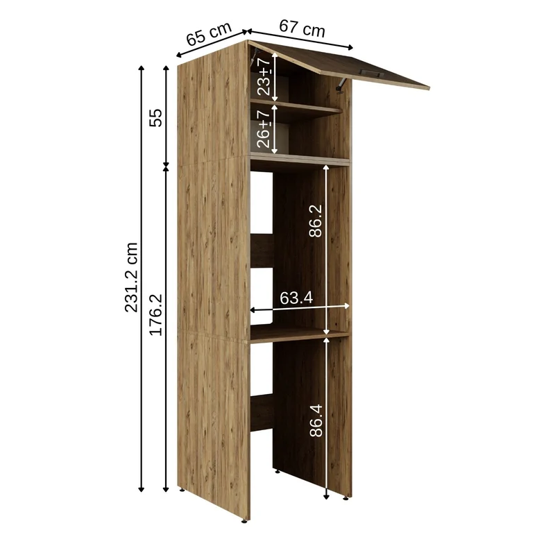 Roomart Waschmaschinenschrank DUO-II, 67 cm, Überbauschrank für Waschmaschine und Trockner, in 2 Farben