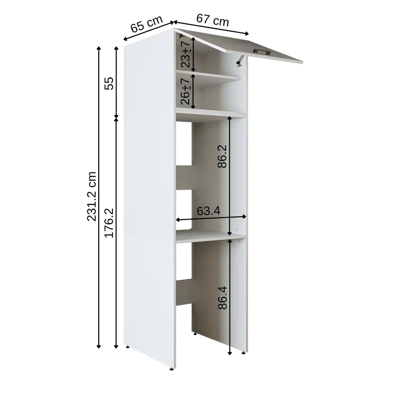 Roomart Waschmaschinenschrank DUO-II, 67 cm, Überbauschrank für Waschmaschine und Trockner, in 2 Farben