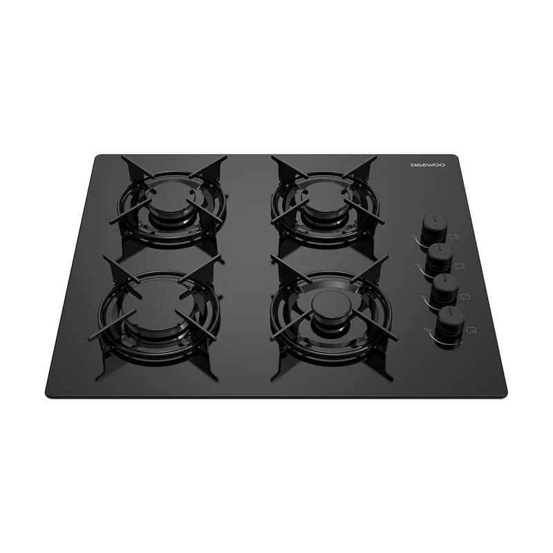 Daewoo BH6GKR40BNL-FR Built-In 60cm Gas on Glass Hob, Knob Control