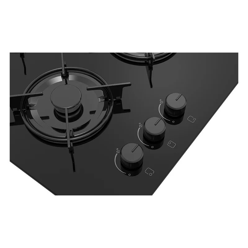 Daewoo BH6GKR21BNL-FR Built-In 60cm Gas on Glass Hob, Knob Control