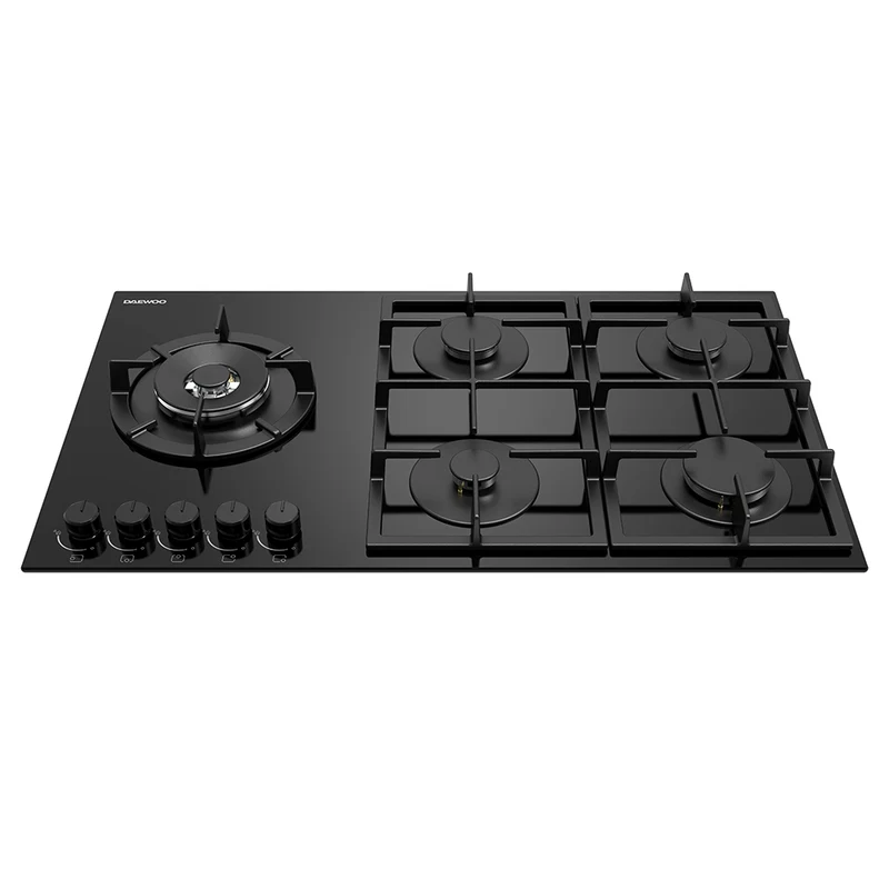 Daewoo BH9GKF51BNH-FR Built-In 90cm Gas on Glass Hob, Knob Control