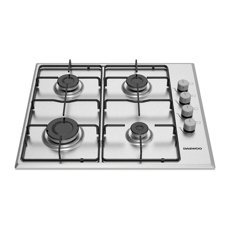Daewoo BH6GK40BNL-ES Built-In 60cm Gas on Glass Hob, Knob Control